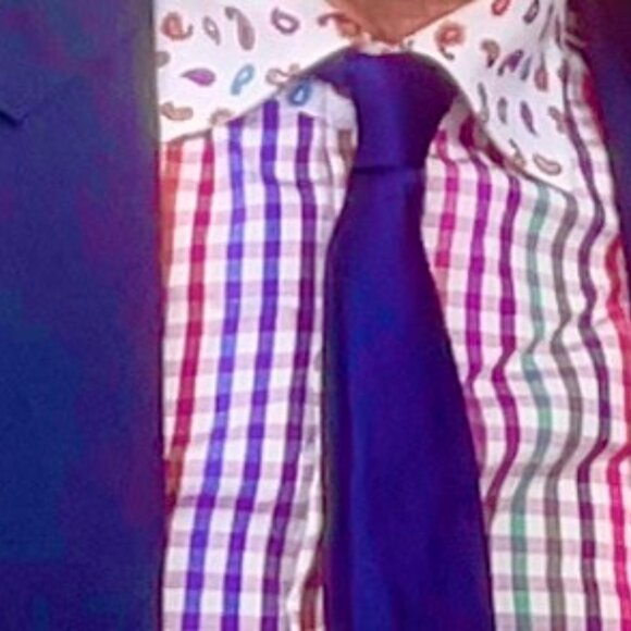 Etro gingham dress shirt with contrasting paisley. Only worn once. - Picture 1 of 7